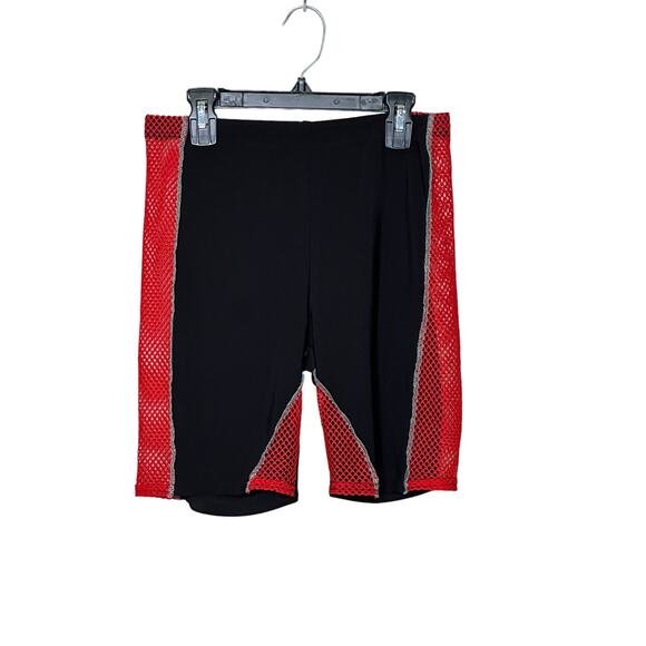 Fashion Nova black red mesh detail pull on shorts size M - Picture 6 of 7
